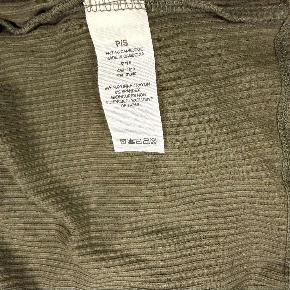 Garage One-Shoulder Ribbed Crop Top | Dark Olive | Small - Picture 4 of 4